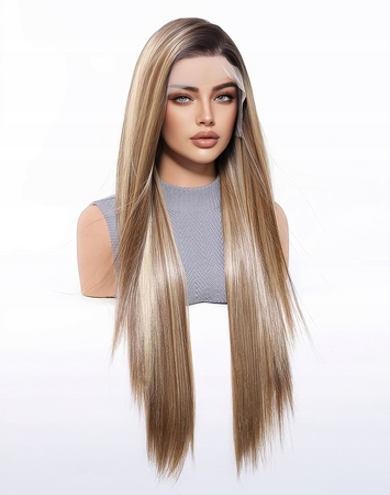Peruka długa blond ombre lace front