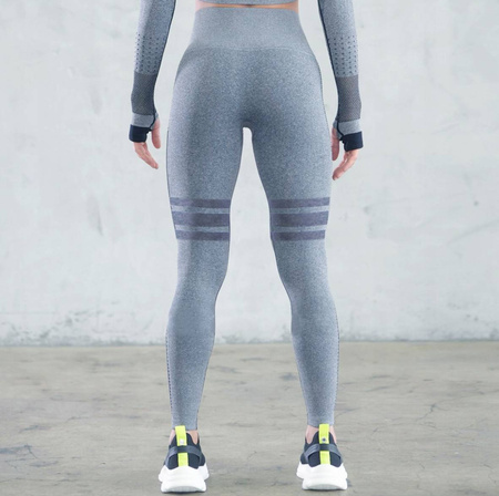 Legginsy sportowe push up wysoki stan z lampasem 