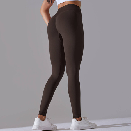 Legginsy sportowe z wysoki stanem i  marszczeniami