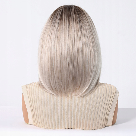 Peruka do ramion lace front platynowa prosta