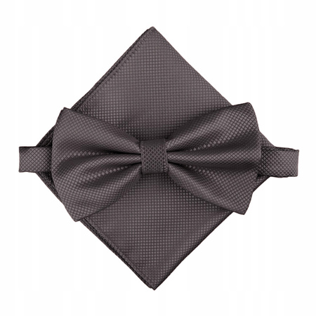 Zestaw mucha + poszetka - grafitowa