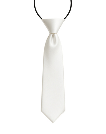 Krawat dziecięcy na gumce - biały