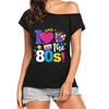Koszulka lata 80. czarna bluzka disco "I LOVE 80'S"
