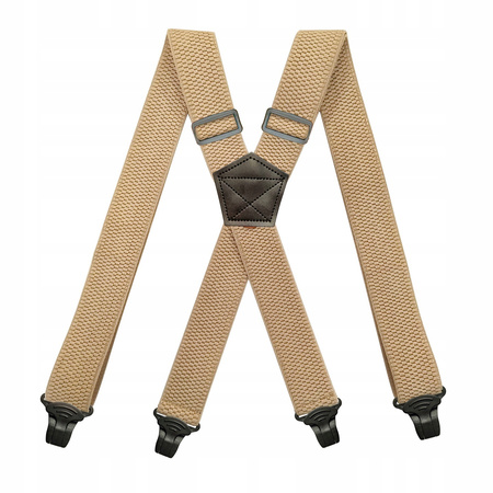 Szelki do spodni szerokie 3,8 cm - beżowe