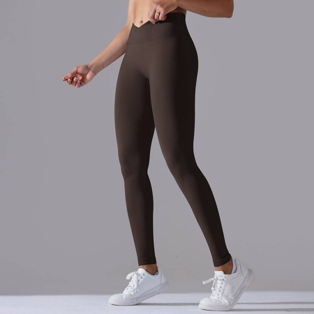 Legginsy sportowe z wysoki stanem i  marszczeniami
