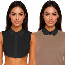 Czarny kołnierzyk fałszywa koszula półkoszula