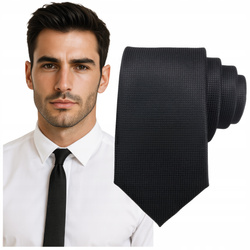 Krawat męski klasyczny - czarny