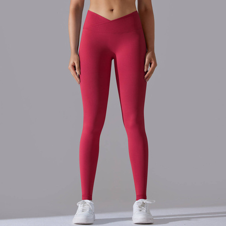 Legginsy sportowe z wysoki stanem i  marszczeniami