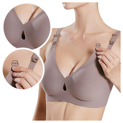 Biustonosz ciążowy stanik bezszwowy do karmienia - czarny