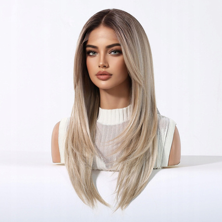 Peruka długa lace front blond prosta