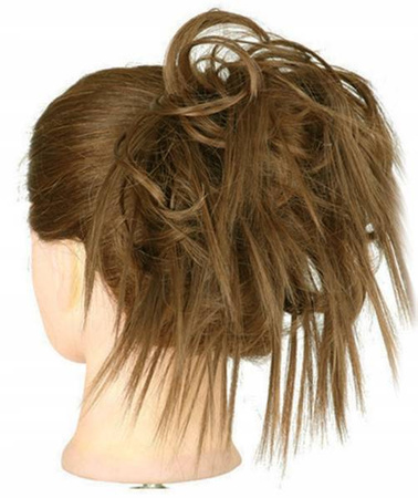 Doczepiany kok na gumce treska gęste włosy