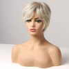 Peruka z grzywką prosta blond krótka