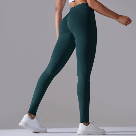 Legginsy sportowe z wysoki stanem i  marszczeniami