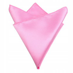 Poszetka męska w drobną kratkę - różowa