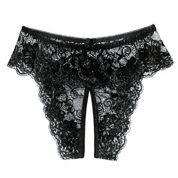 Stringi majtki damskie z dziurką otwarte