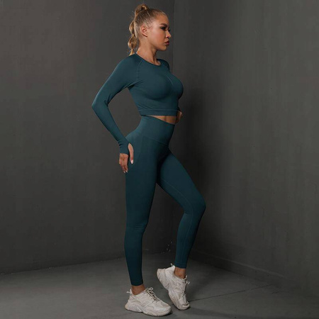 Komplet zestaw sportowy legginsy + top 