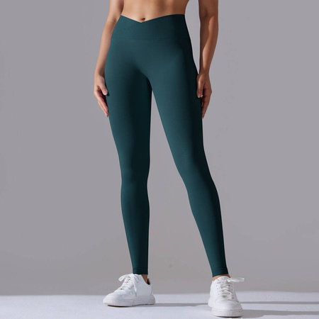 Legginsy sportowe z wysoki stanem i  marszczeniami