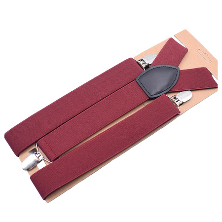 Szelki do spodni 3,5 cm bordowy