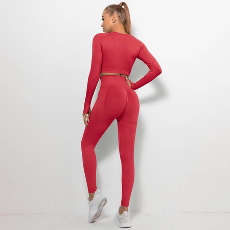 Komplet sportowy legginsy bezszwowe + top