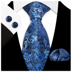 Żakardowy zestaw - krawat + poszetka + spinki