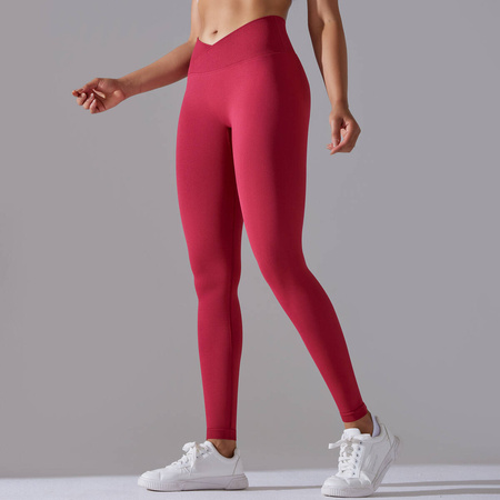 Legginsy sportowe z wysoki stanem i  marszczeniami