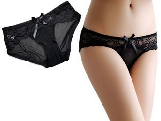 Figi damskie z koronką siateczka