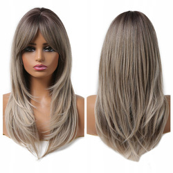 Peruka długa ombre blond grzywka