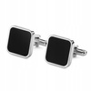 Spinki do mankietów kwadratowe  - czarne