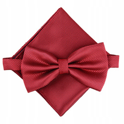 Zestaw mucha + poszetka - bordowa