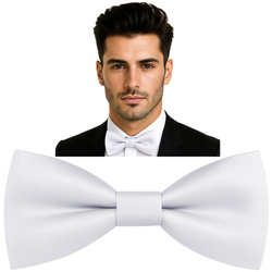 Elegancka muszka męska - BIAŁY