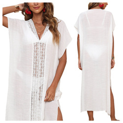Pareo sukienka plażowa z haftem BIAŁA
