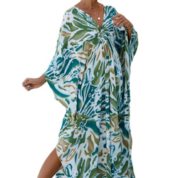 Pareo kolorowe długa sukienka plażowa tunika