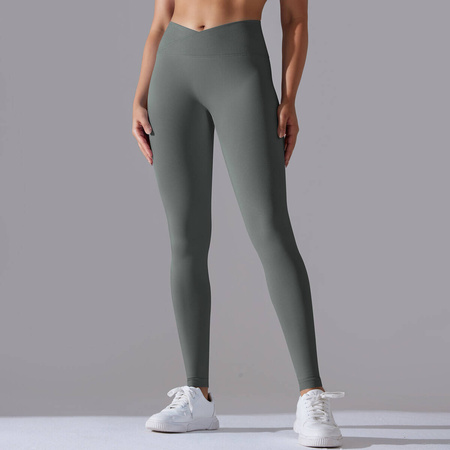 Legginsy sportowe z wysoki stanem i  marszczeniami
