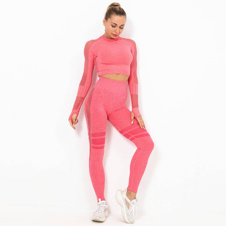 Komplet zestaw sportowy legginsy bezszwowe + top 