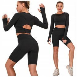 Zestaw sportowy szorty bezszwowe + top komplet