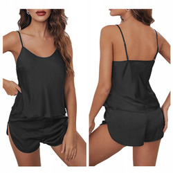 Piżama satynowa - czarna