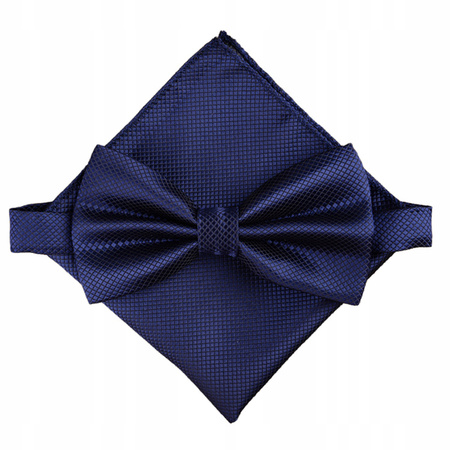 Zestaw mucha + poszetka - granatowa