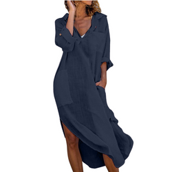 Pareo plażowe luźna długa tunika koszulowa