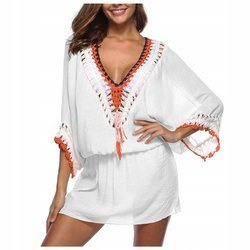 Pareo z kolorowym haftem