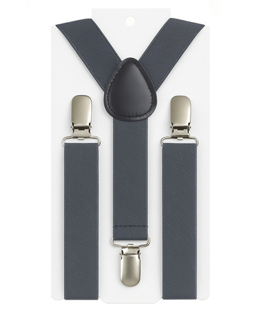 Szelki dziecięce 2,5 cm ciemnoszare (grafitowe)