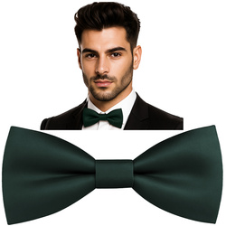 Elegancka muszka męska - BUTELKOWY ZIELONY