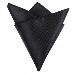 Poszetka męska w drobną kratkę - czarna