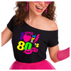 Koszulka lata 80. czarna bluzka disco "I LOVE 80'S"
