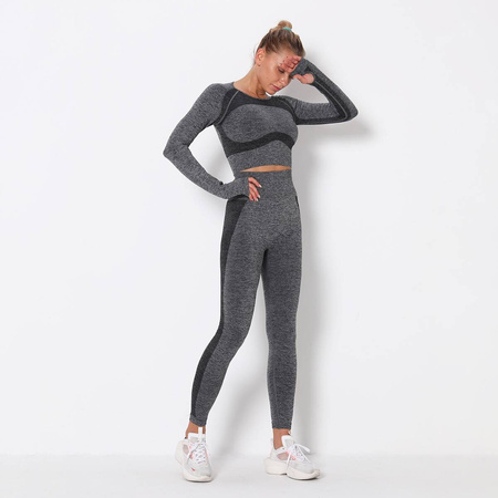 Komplet sportowy legginsy bezszwowe + top 