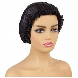 Czepek do spania satynowy czarny