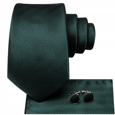 Żakardowy zestaw - krawat + poszetka + spinki