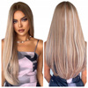 Peruka blond brąz prosta jak naturalna 