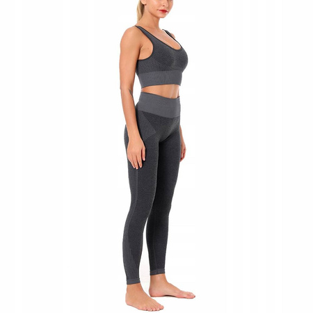 Komplet zestaw sportowy legginsy bezszwowe + top 