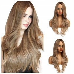 Peruka długa ombre ciemny blond fale