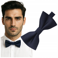 Mucha męska prążkowana - granatowa